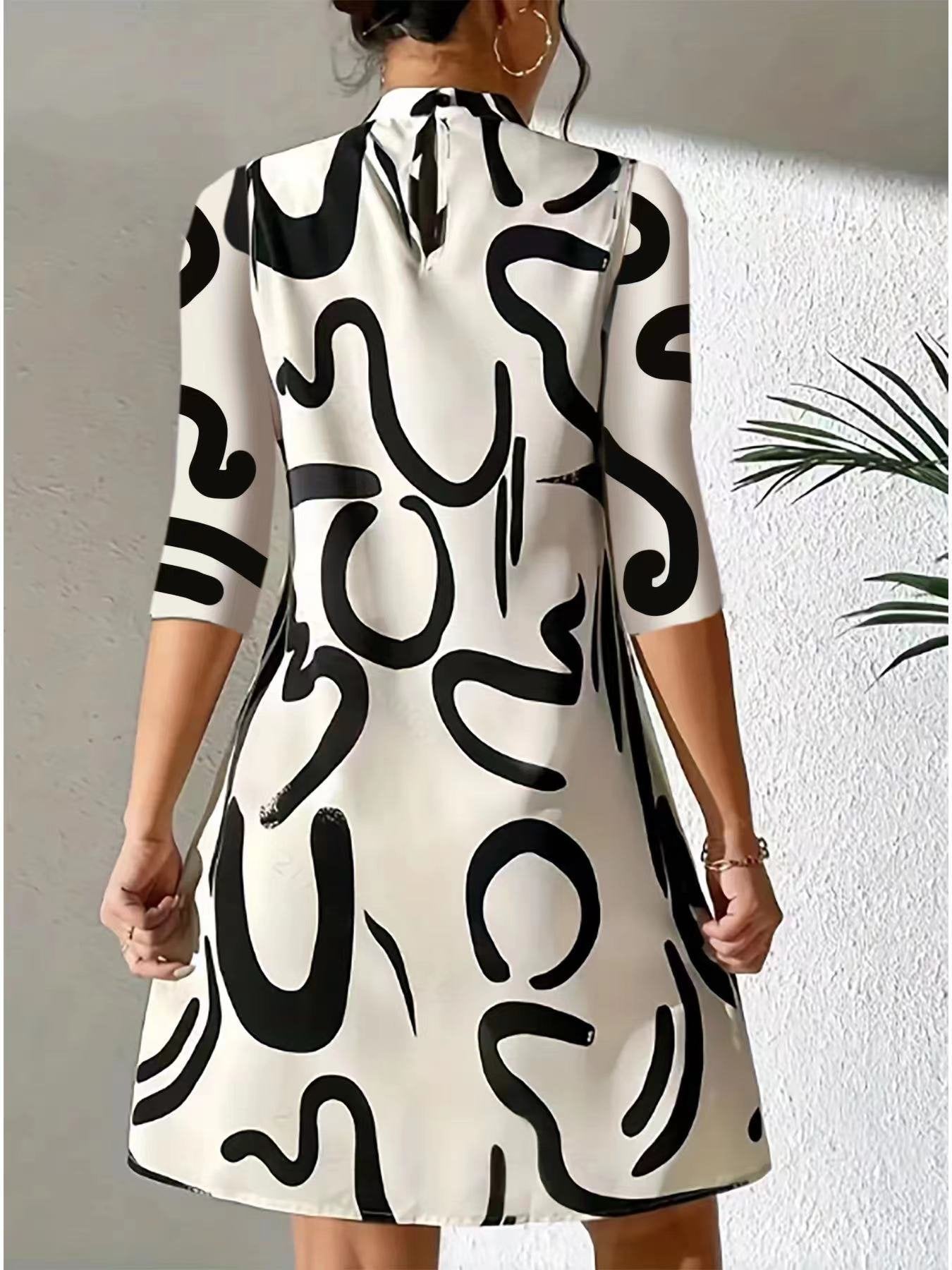 Women's Black Mini Shift Dress