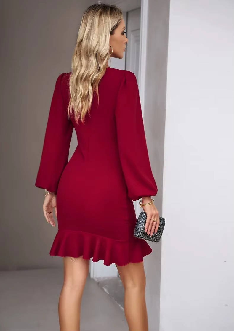 Women's Black Bodycon Mini Party Dress