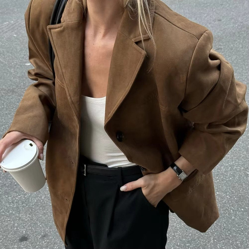 Women's Oversized Suede Blazer
