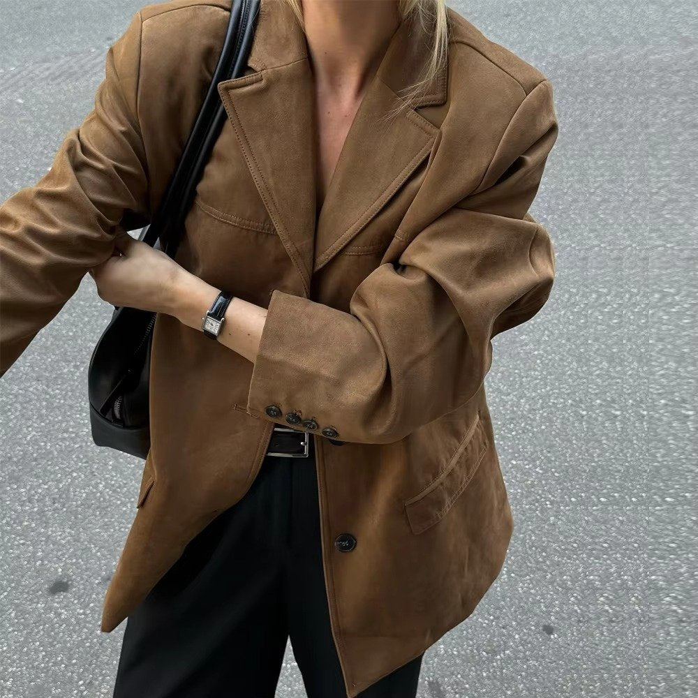 Women's Oversized Suede Blazer