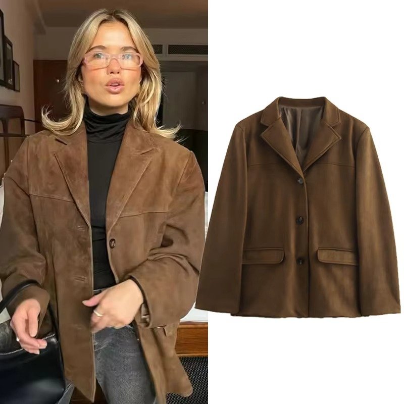Women's Oversized Suede Blazer