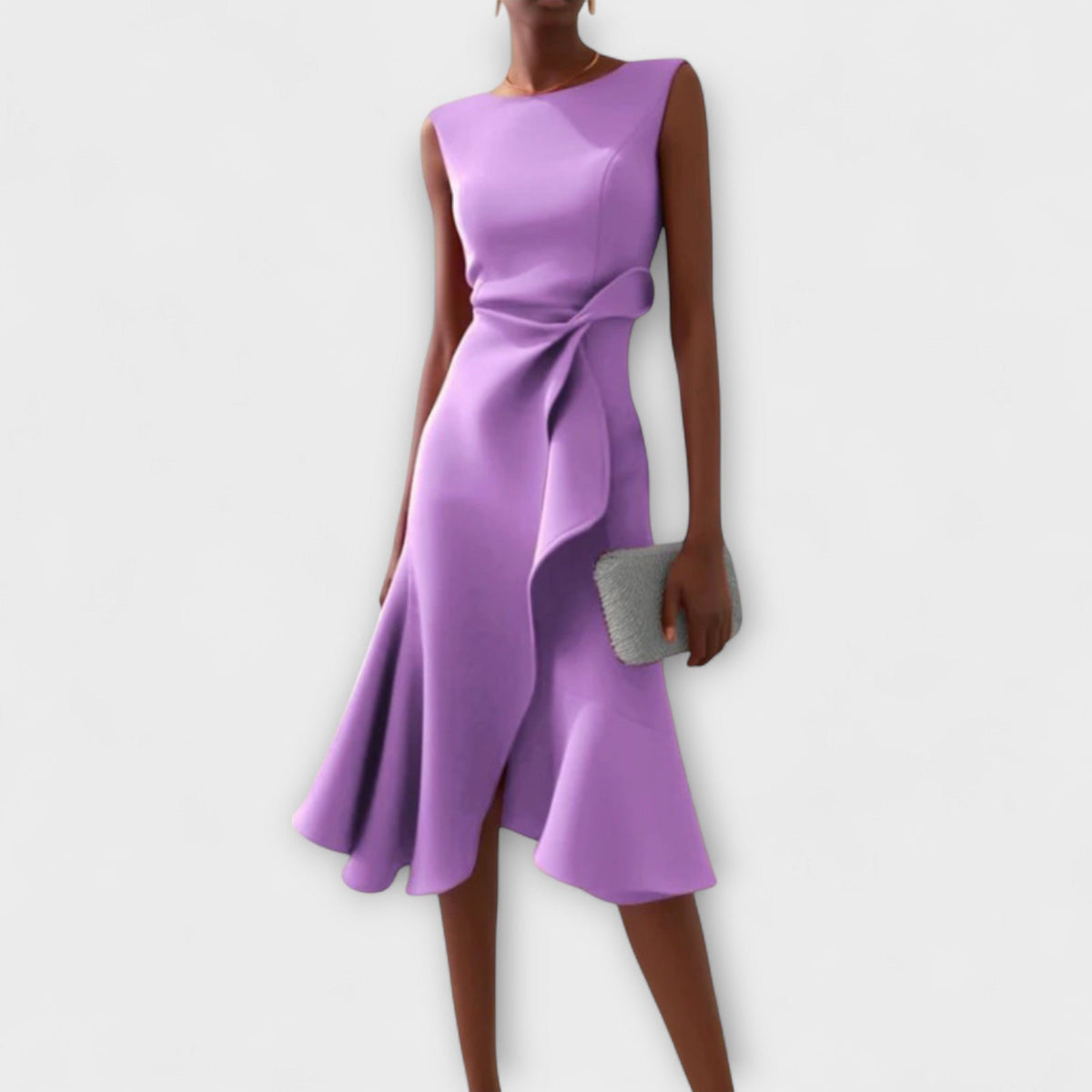 Women's Cocktail Midi Party Dress - Purple