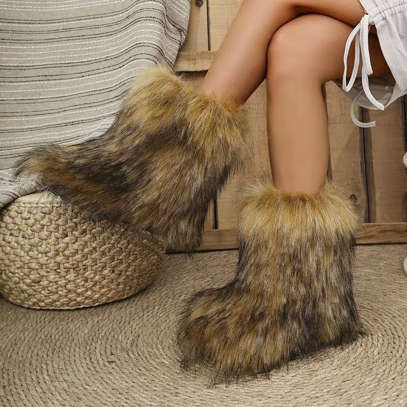 Women's Faux Fur Mid-Calf Boots