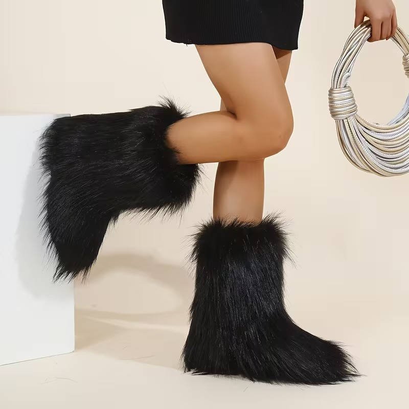 Women's Faux Fur Mid-Calf Boots