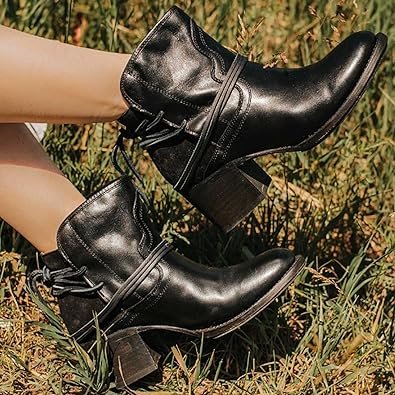 Women's Faux Leather Lace-Up Ankle Boots
