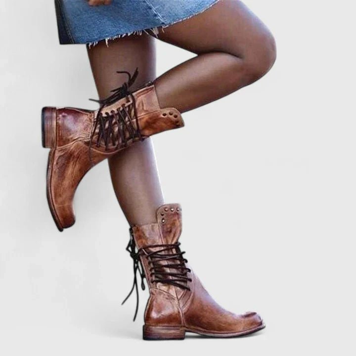 Women's Leather Combat Boots