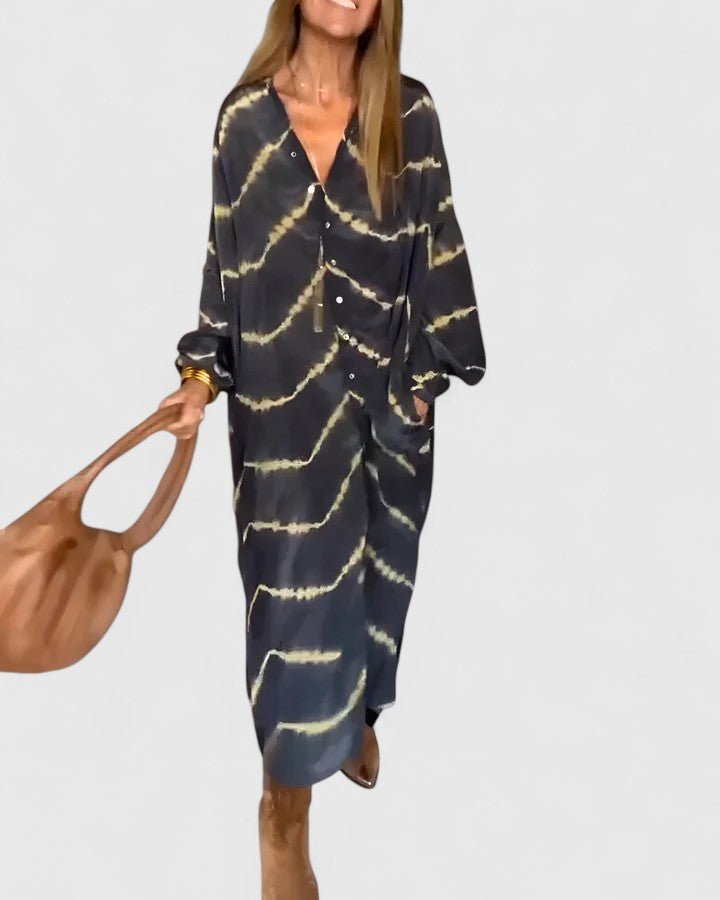 Women's Satin Midi Shirt Dress