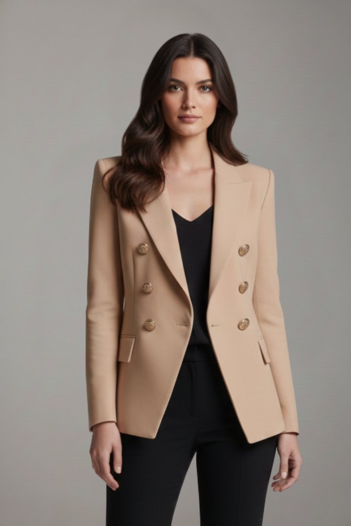 Women's Work Wool Blazer - Khaki