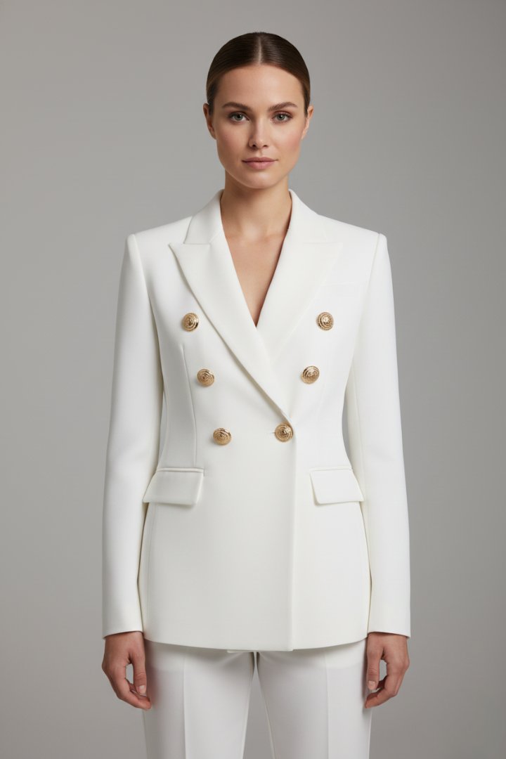 Women's Work Wool Blazer - White