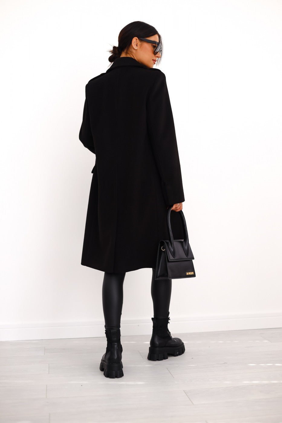 Women's Double-Breasted Belted Longline Wool Coat