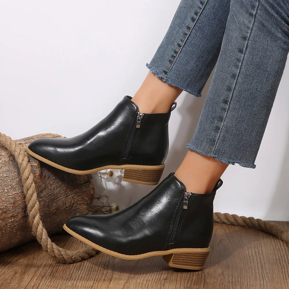 Women's Faux Leather Ankle Boots
