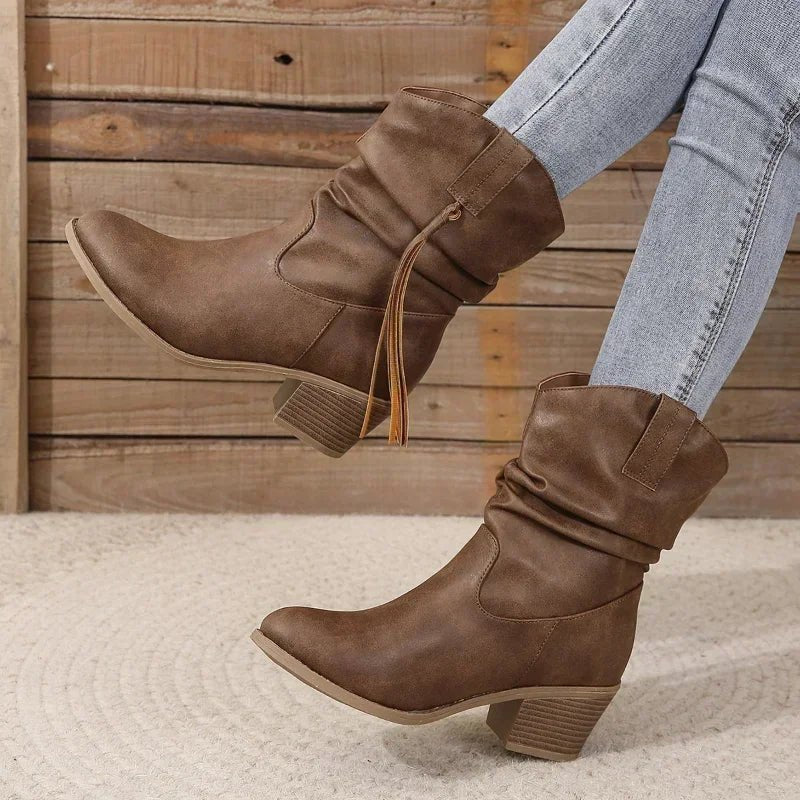 Women's Braided Slouchy Ankle Boots