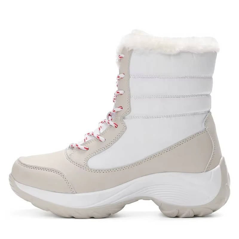 Women's Faux Leather Waterproof Platform Snow Ankle Boots
