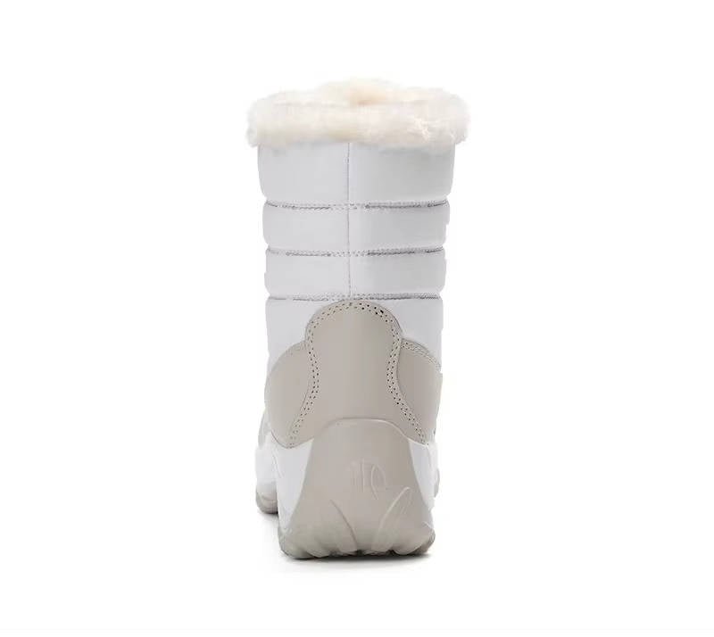 Women's Faux Leather Waterproof Platform Snow Ankle Boots