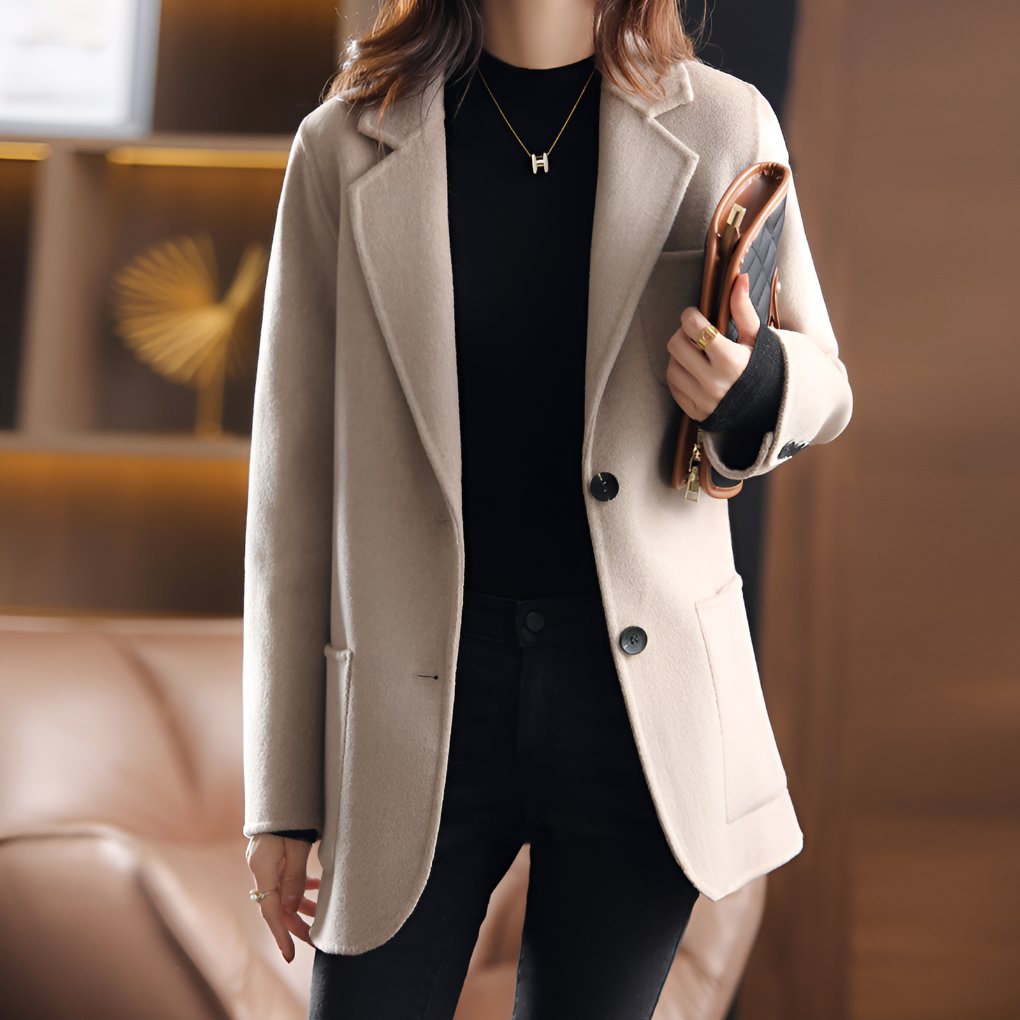 Women's Work Longline Wool Blazer - Gray