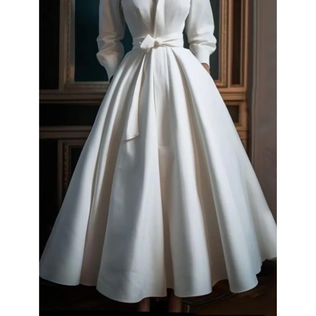 Women's Ball Satin Midi Party Gown