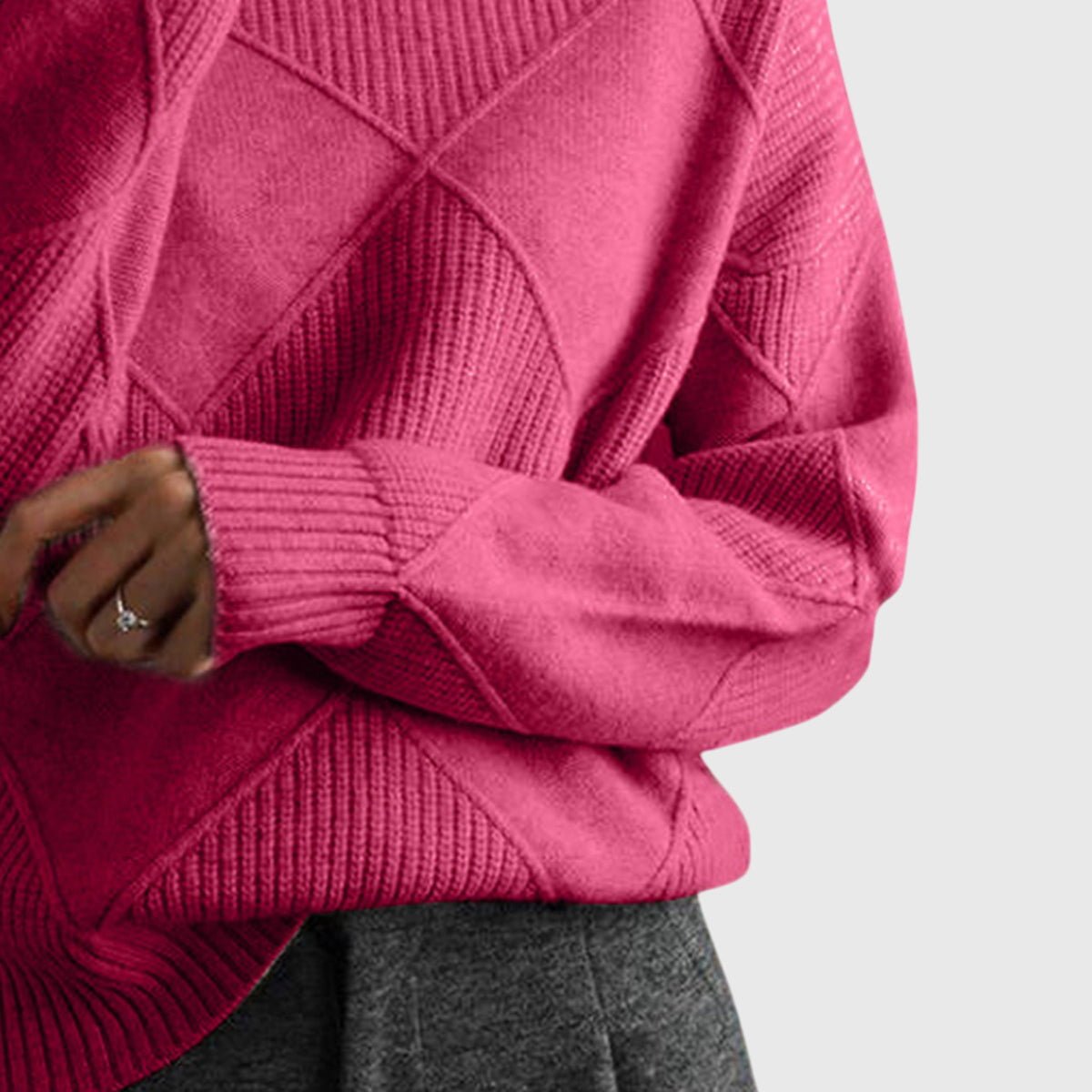 Women's Chunky Oversized Wool Roll Neck Jumper