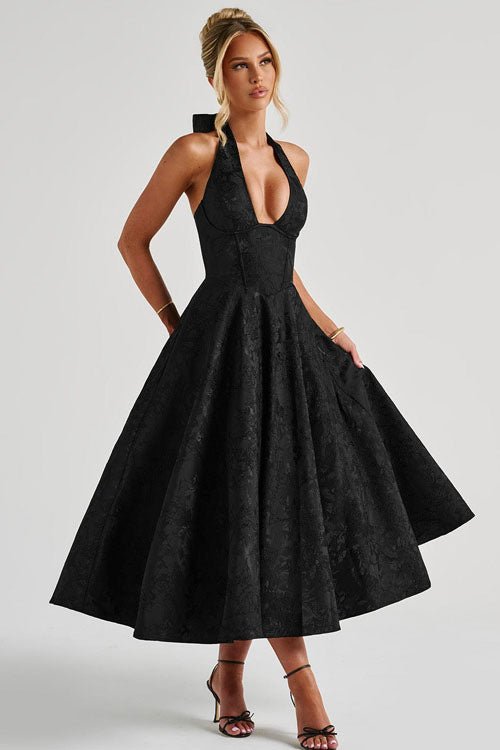 Women's Halter Party Midi Dress