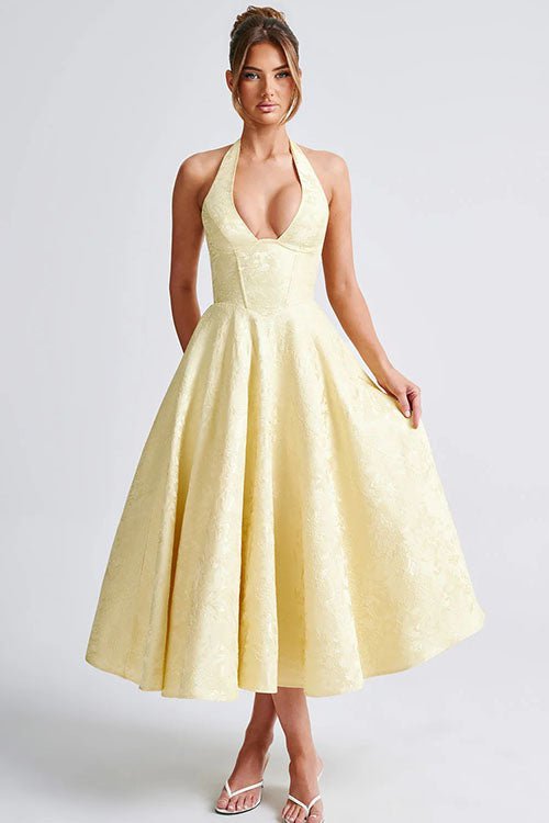 Women's Halter Party Midi Dress