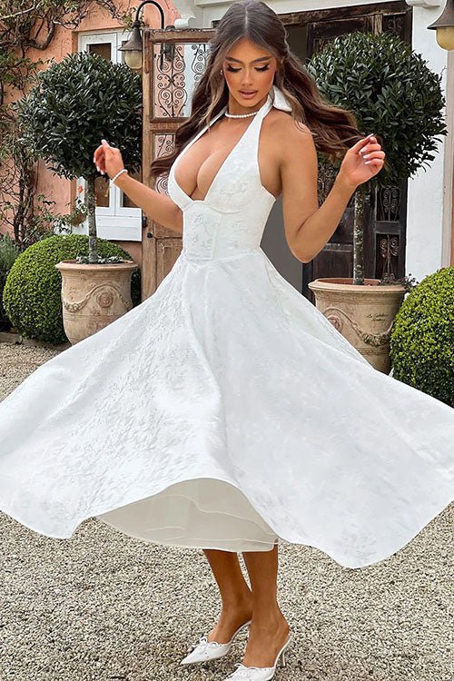 Women's Halter Party Midi Dress