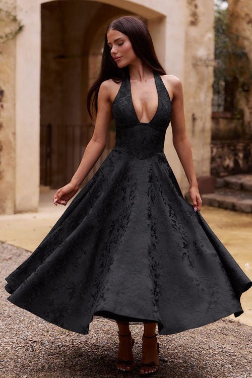 Women's Halter Party Midi Dress