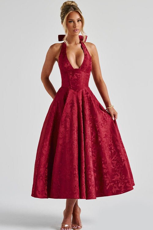 Women's Halter Party Midi Dress
