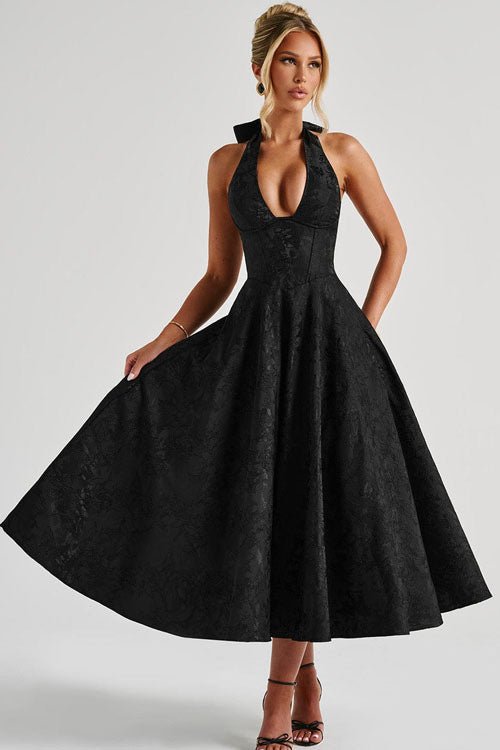 Women's Halter Party Midi Dress