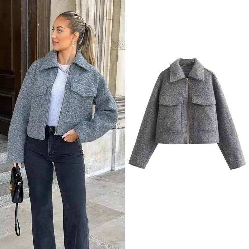 Women's Cropped Wool Jacket