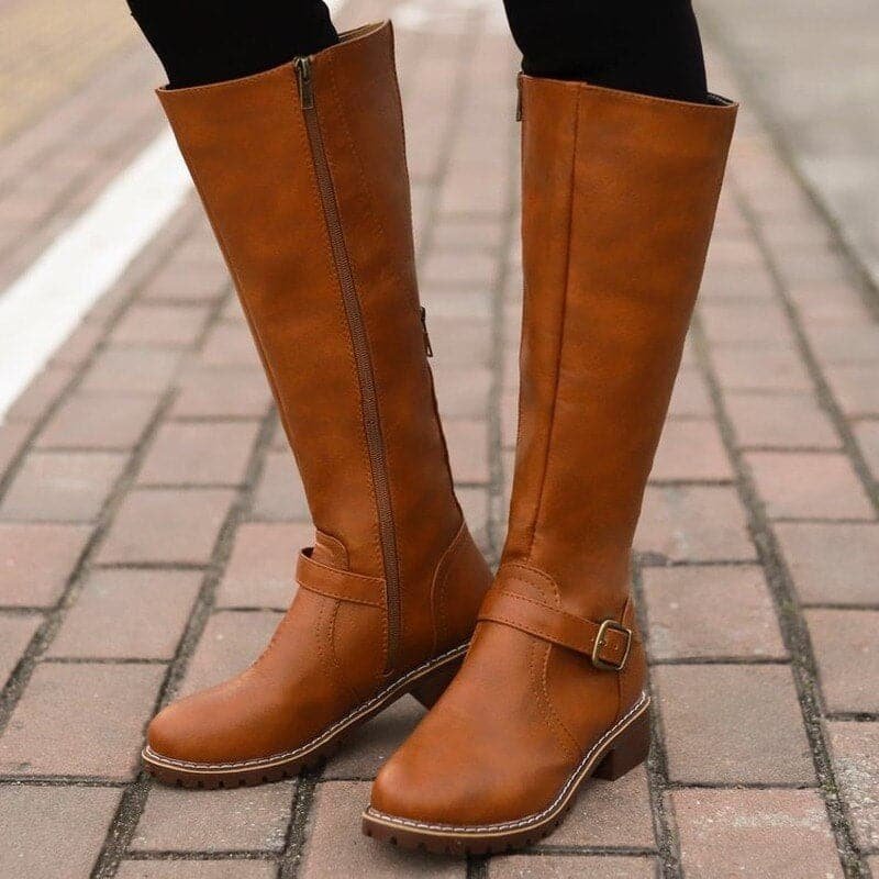 Women's Faux Leather Knee-High Riding Boots
