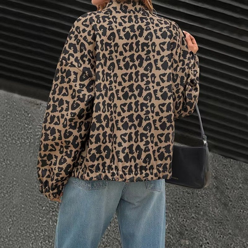 Women's Leopard Bomber Jacket