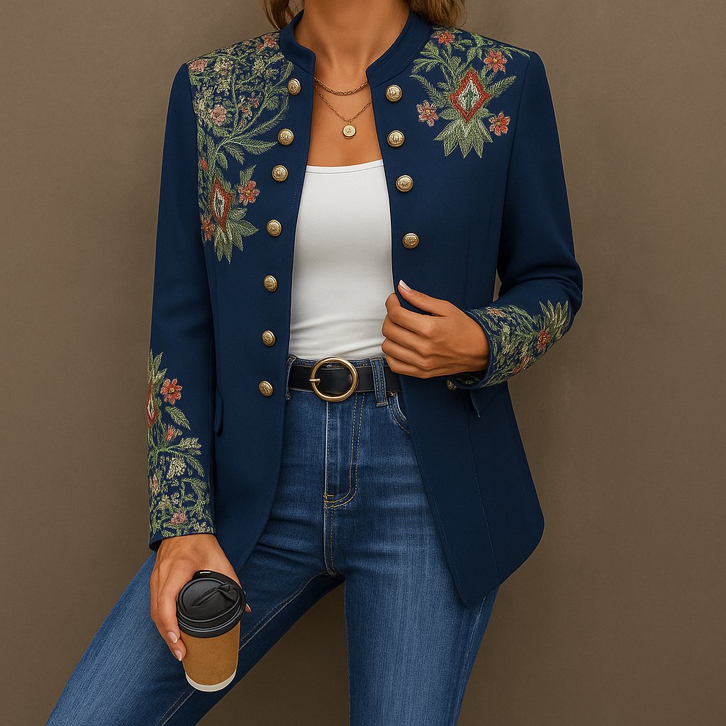 Women's Slim Floral Blazer - Blue