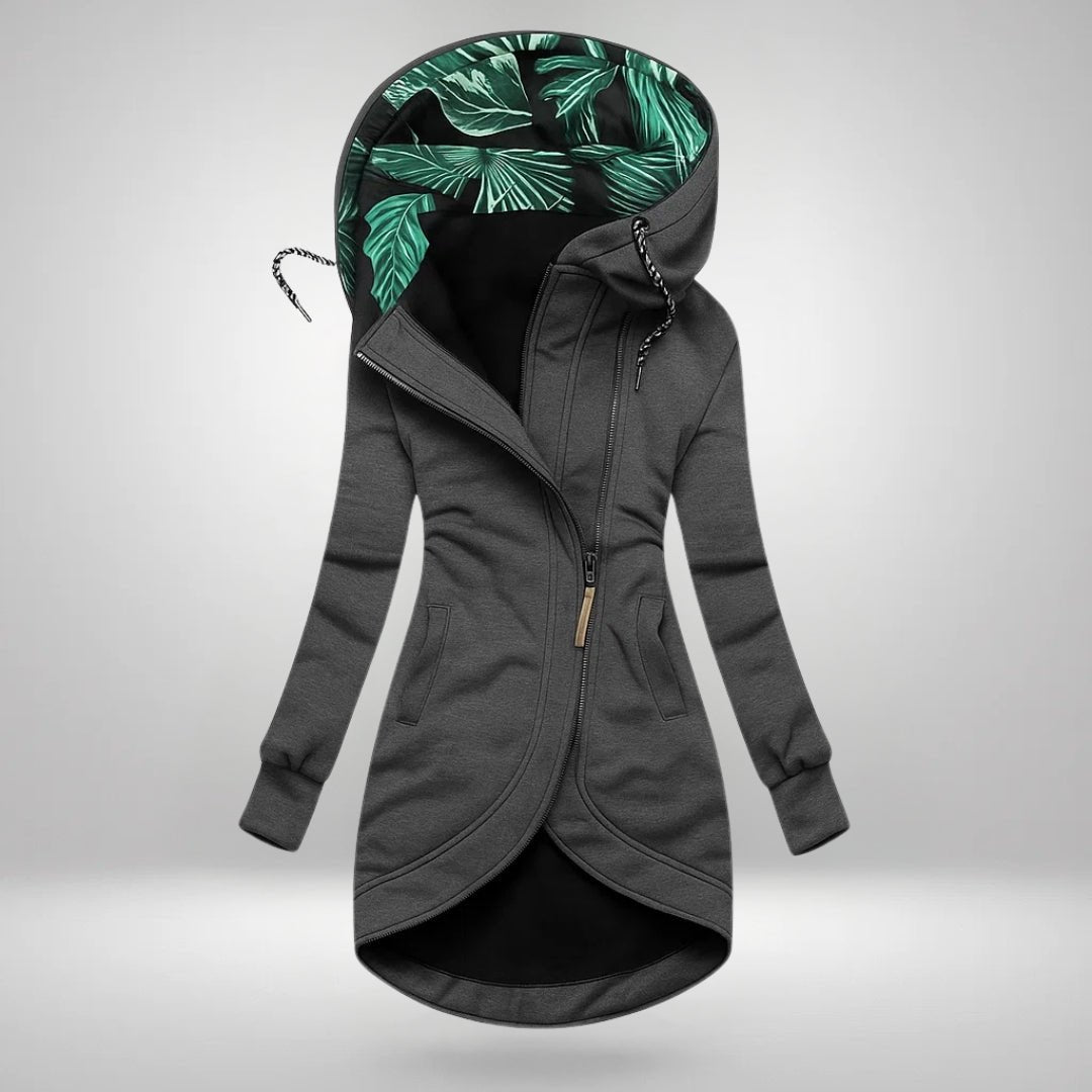 Women's Zip Hoodie Hooded Jacket - Gray