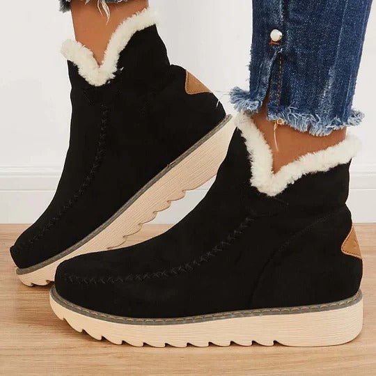 Women's Suede Platform Winter Ankle Boots