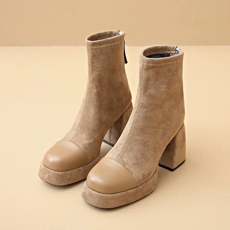 Women's Suede Platform Ankle Boots