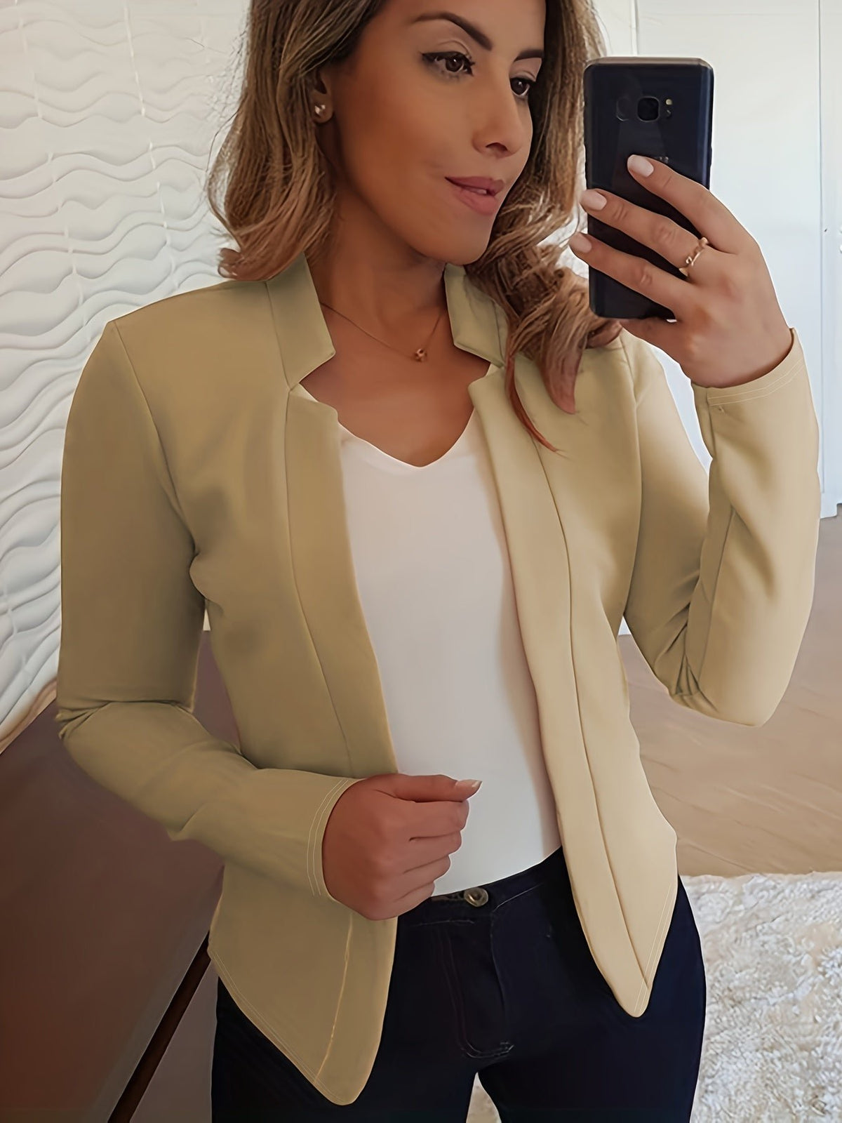 Women's Ponte Knit Open-Front Blazer