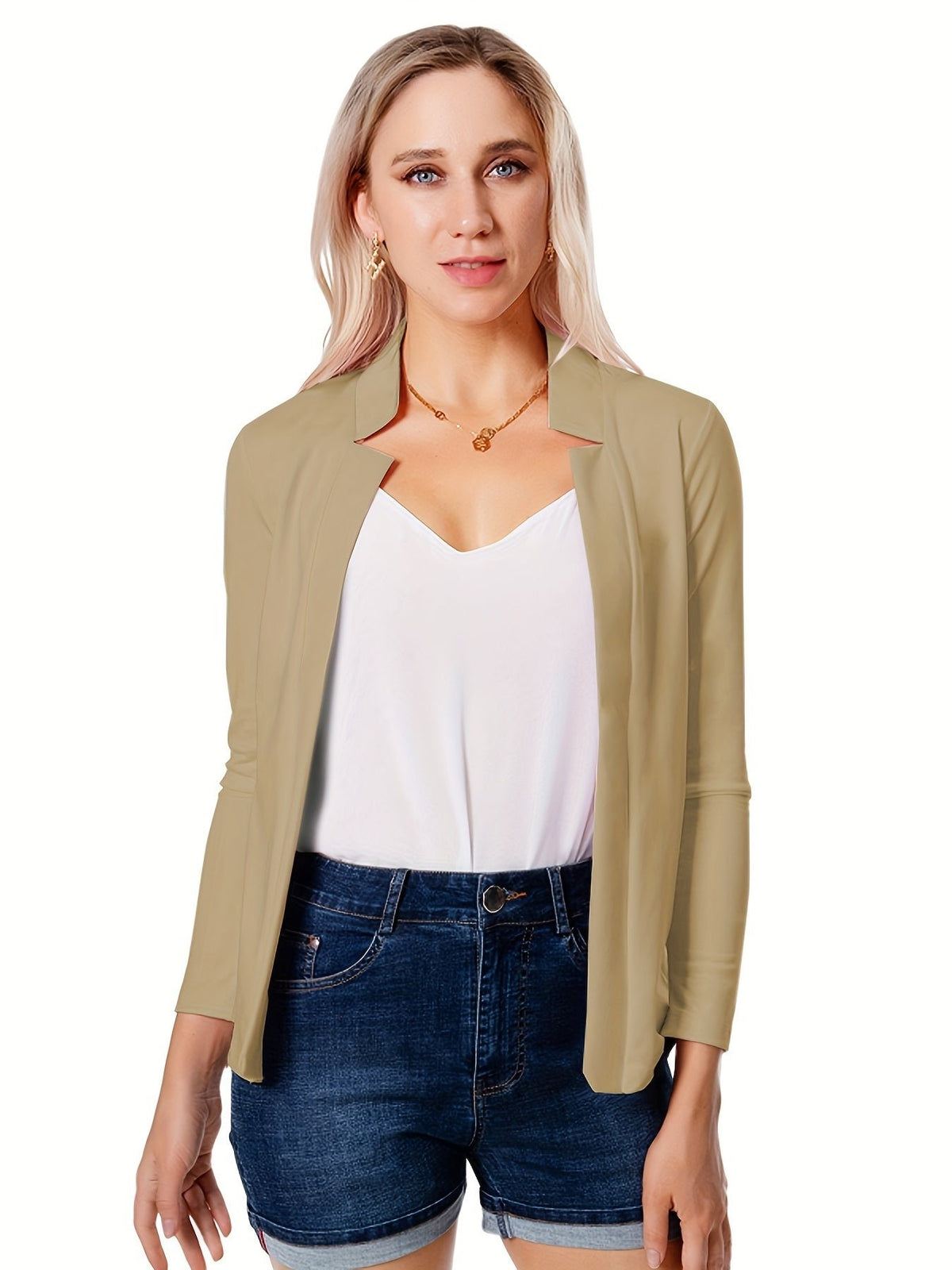 Women's Ponte Knit Open-Front Blazer