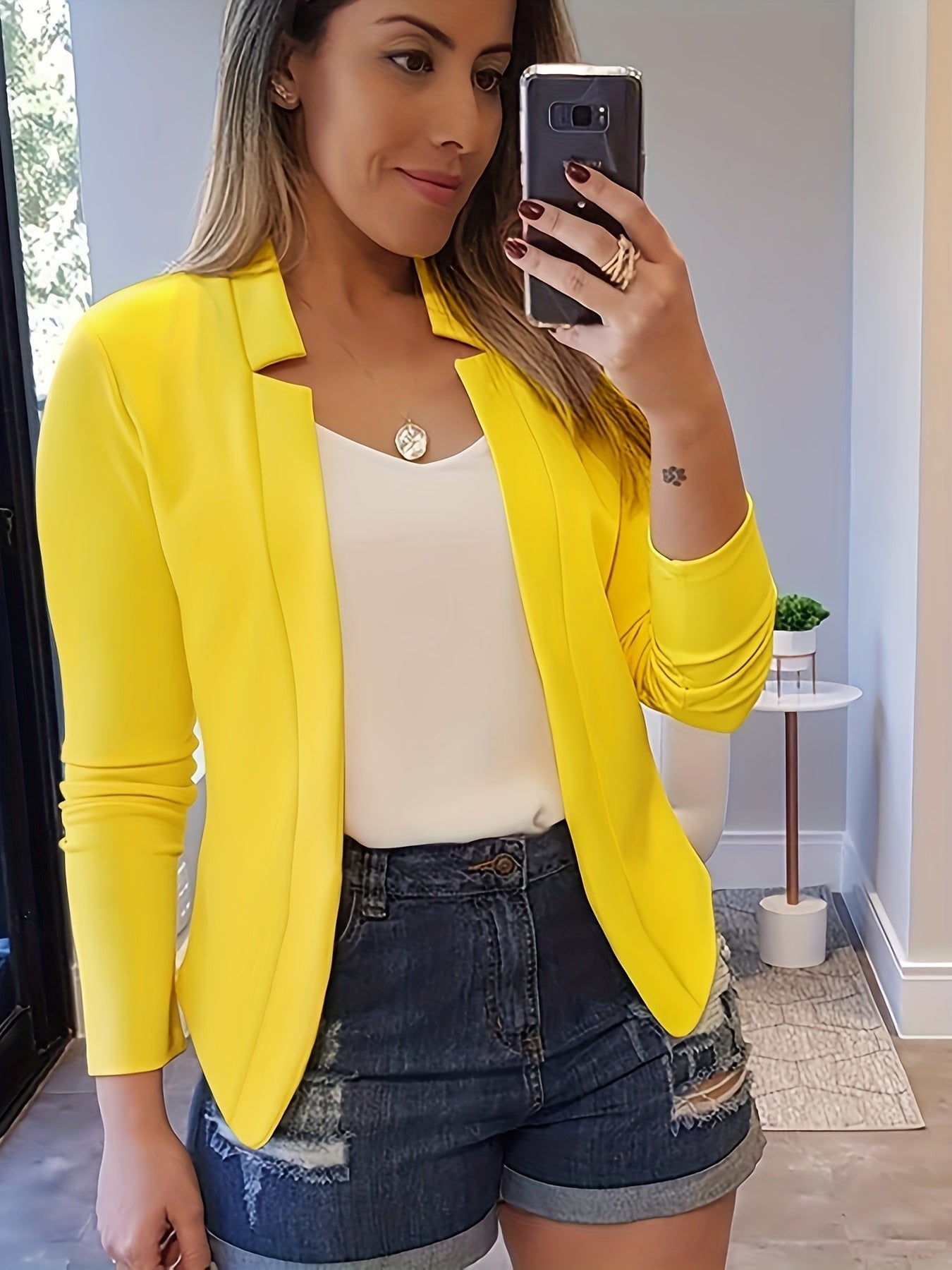 Women's Ponte Knit Open-Front Blazer