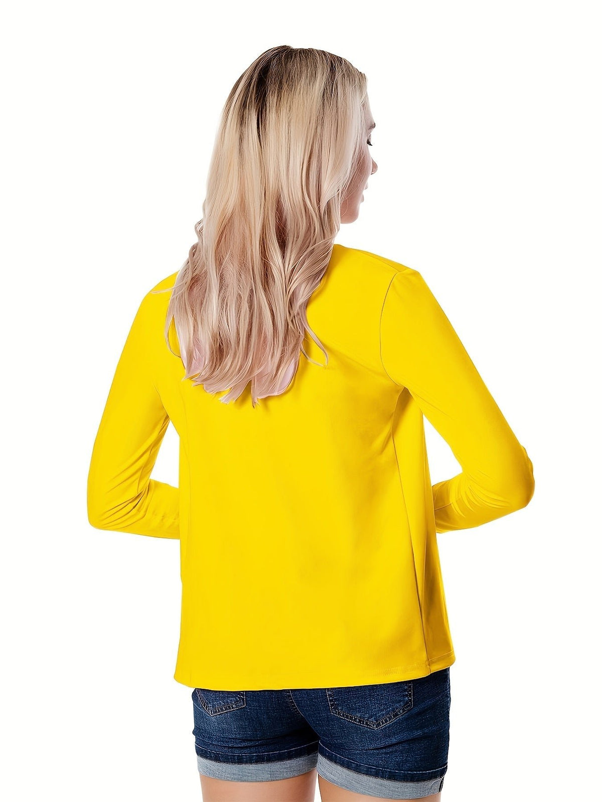 Women's Ponte Knit Open-Front Blazer - Yellow