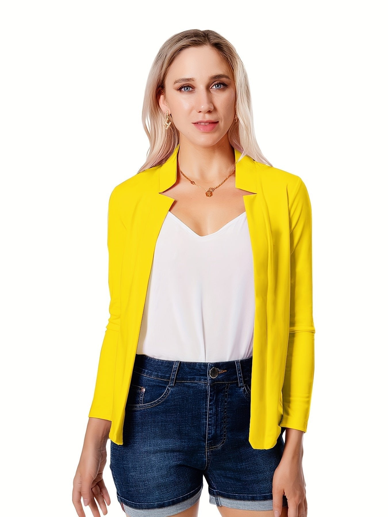 Women's Ponte Knit Open-Front Blazer
