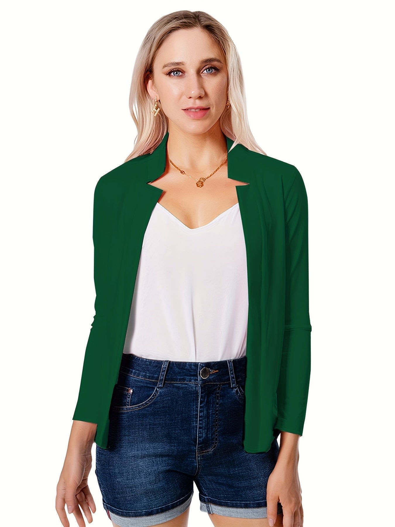 Women's Ponte Knit Open-Front Blazer