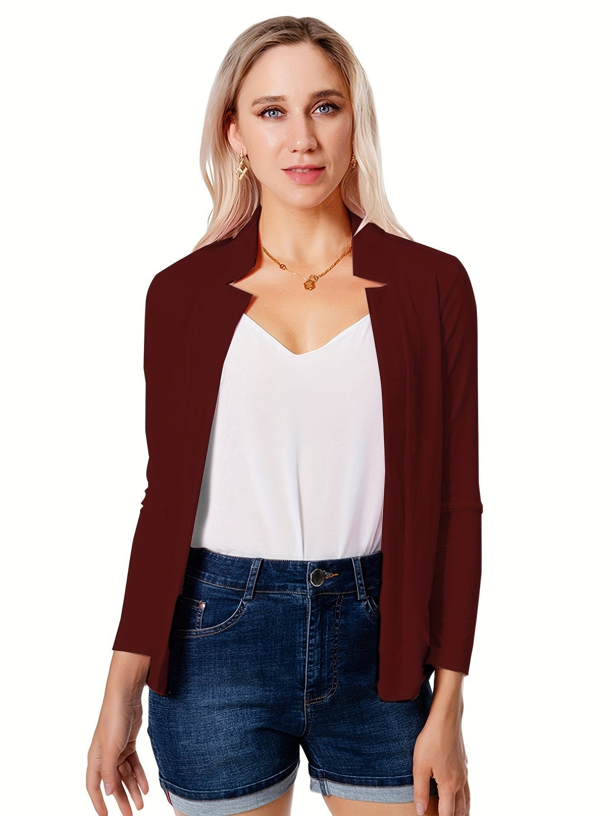 Women's Ponte Knit Open-Front Blazer