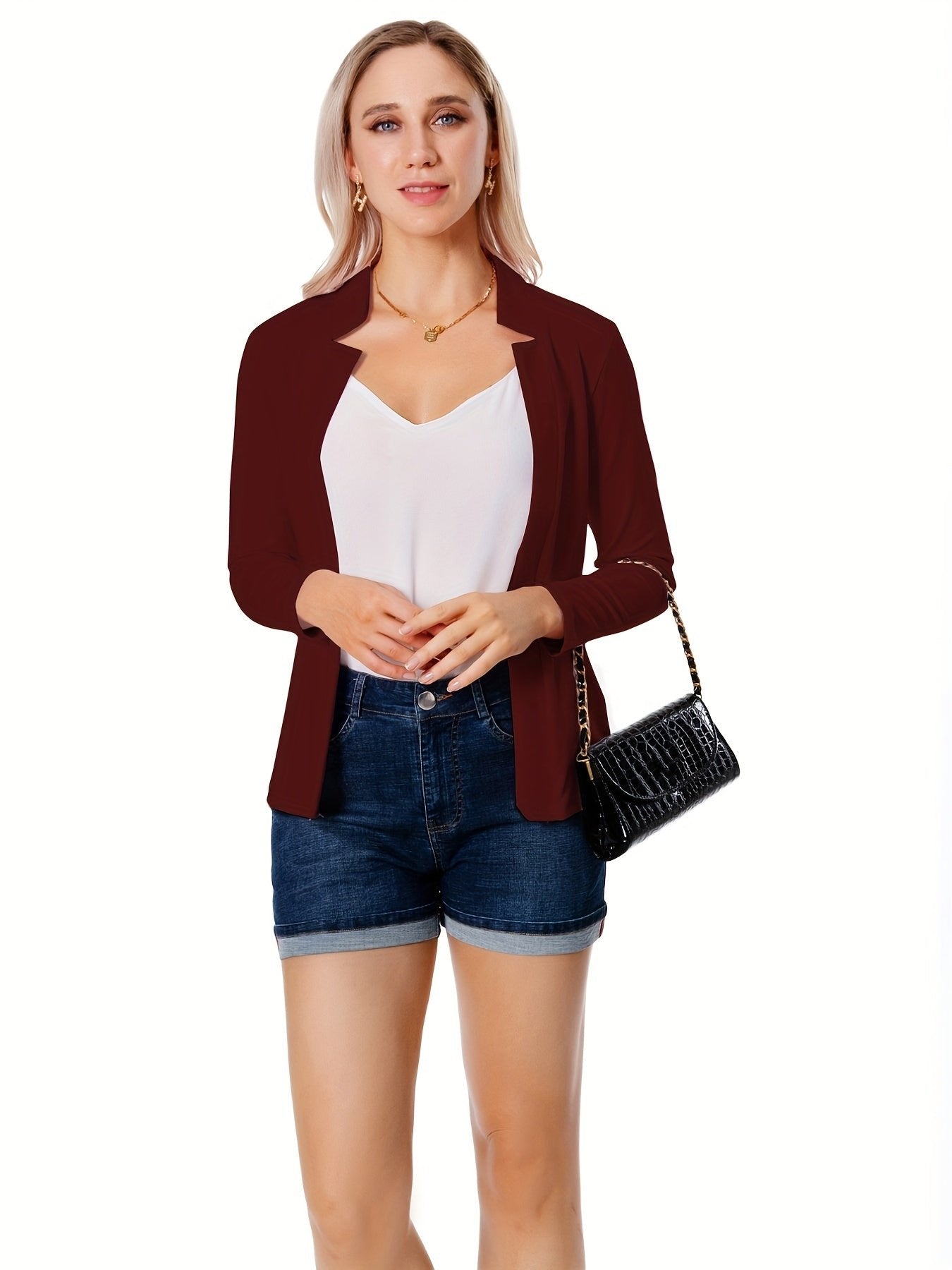 Women's Ponte Knit Open-Front Blazer