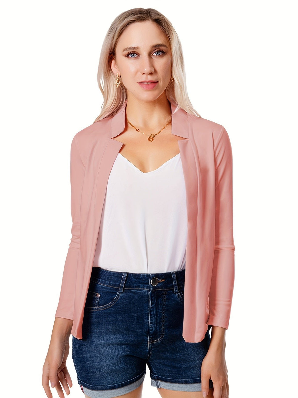 Women's Ponte Knit Open-Front Blazer