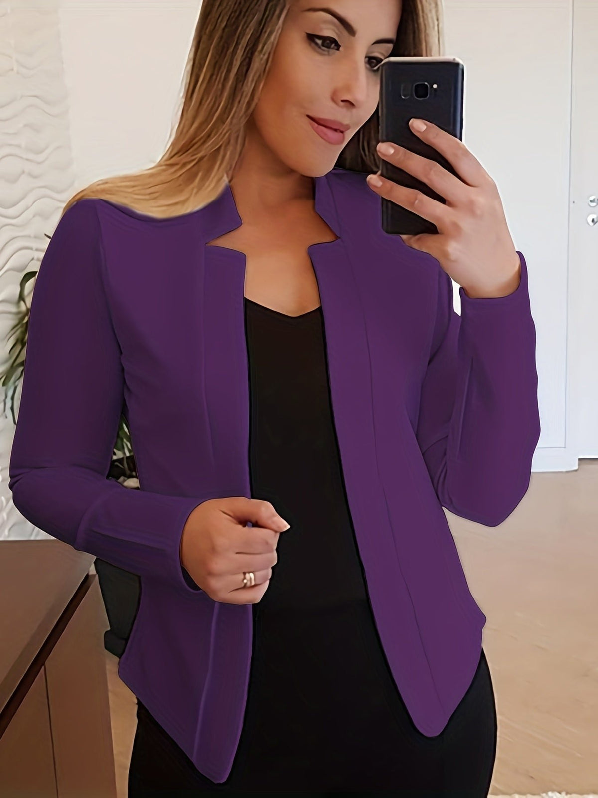 Women's Ponte Knit Open-Front Blazer