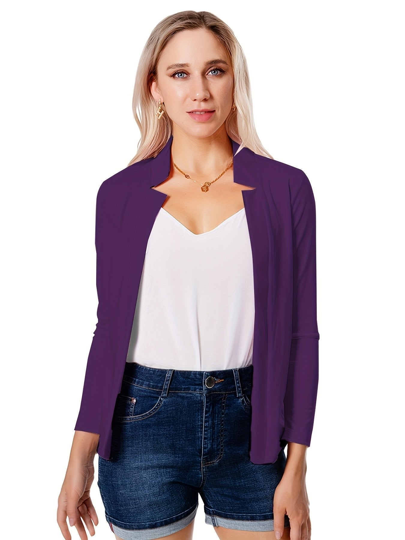 Women's Ponte Knit Open-Front Blazer