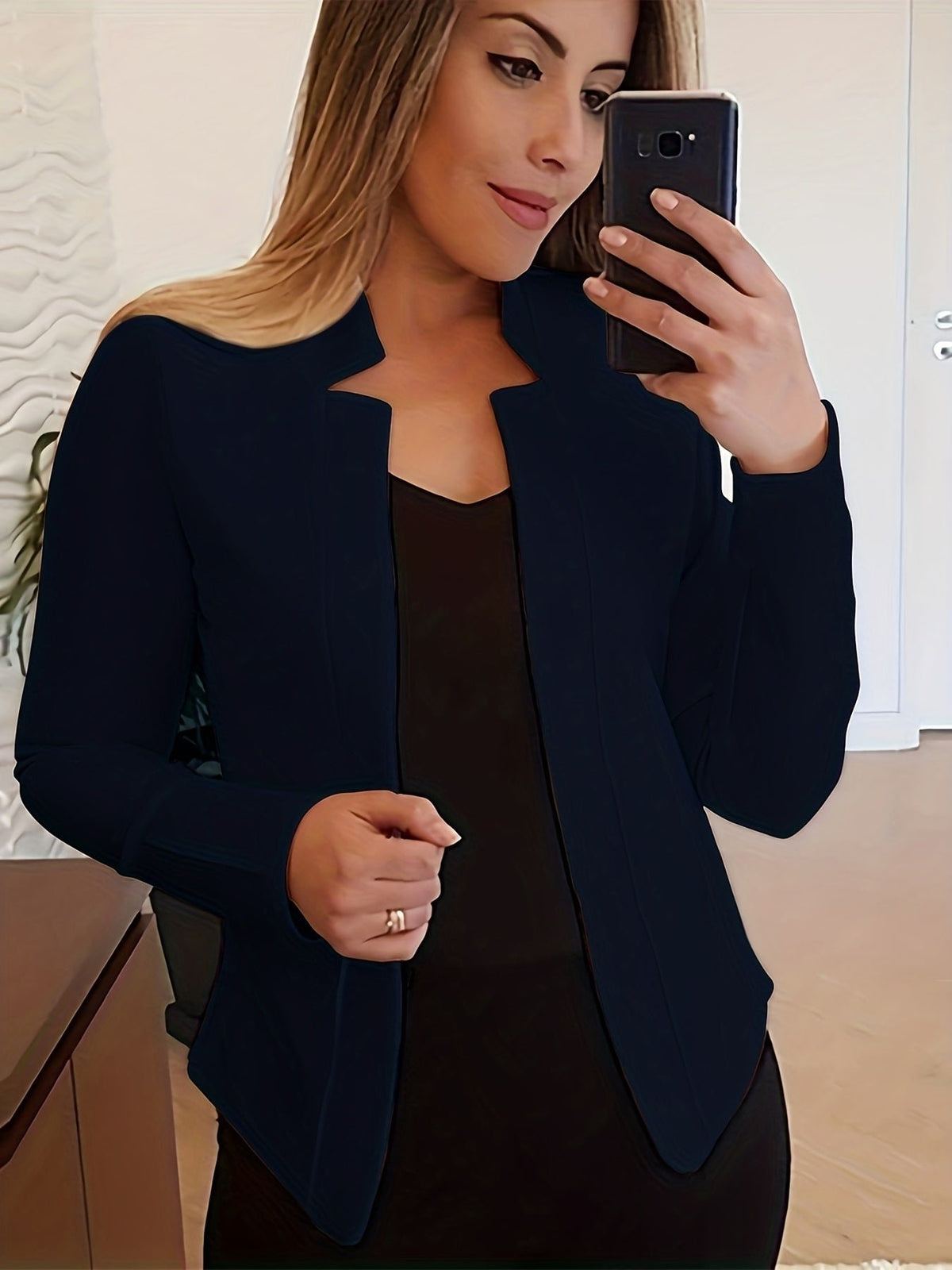 Women's Ponte Knit Open-Front Blazer