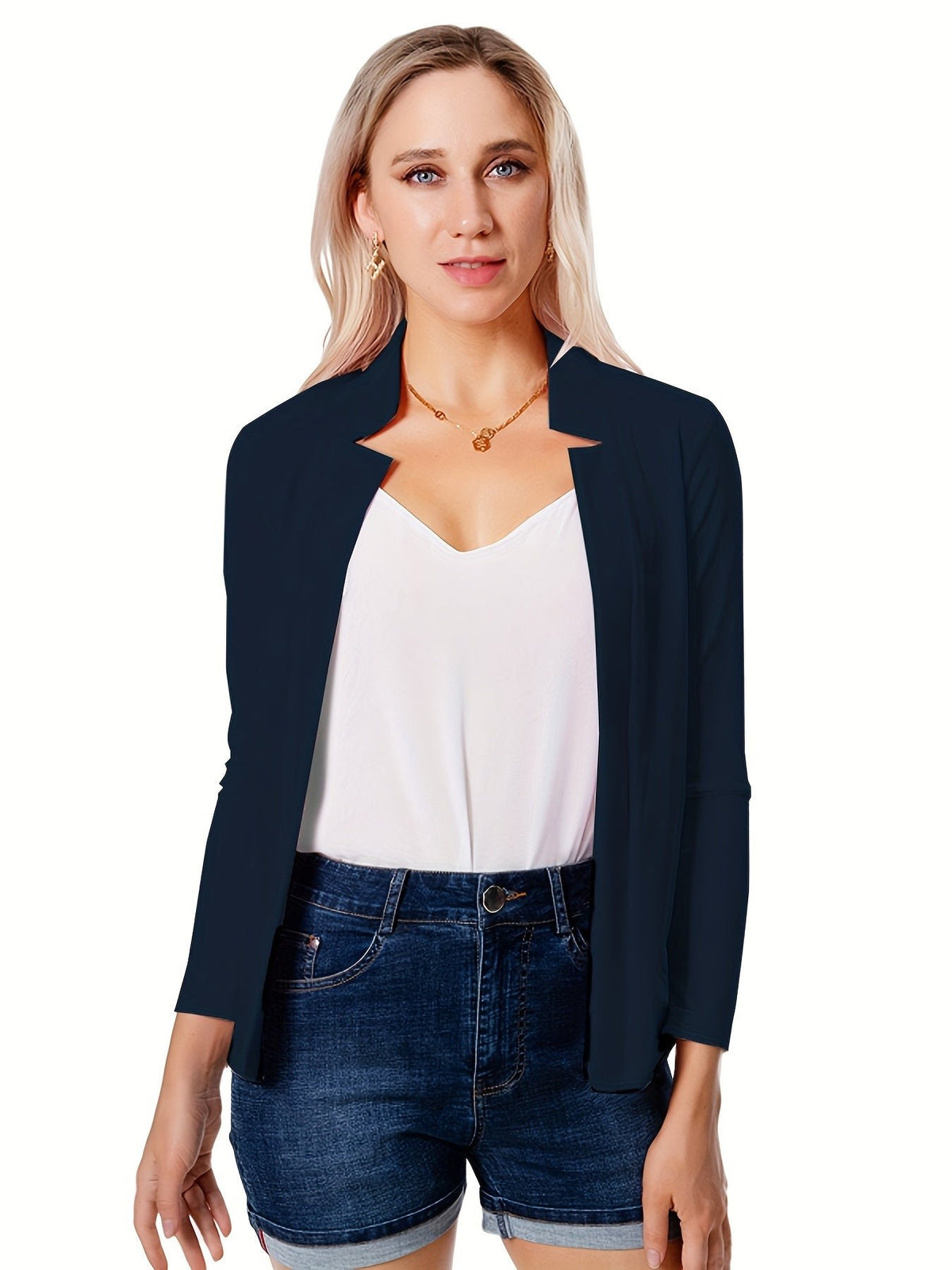 Women's Ponte Knit Open-Front Blazer