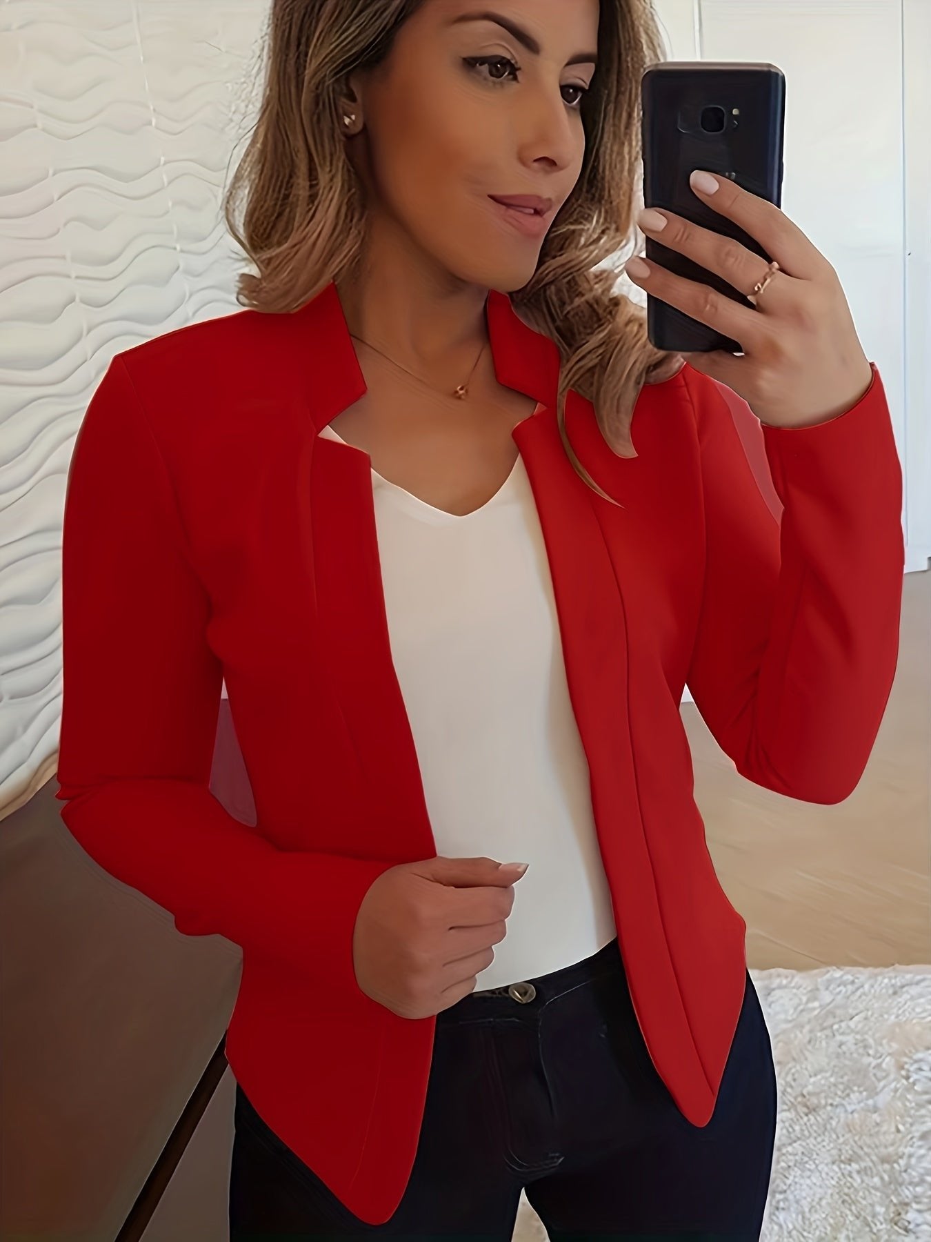 Women's Ponte Knit Open-Front Blazer