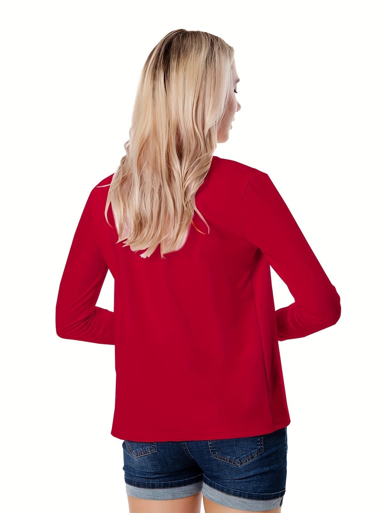 Women's Ponte Knit Open-Front Blazer - Red