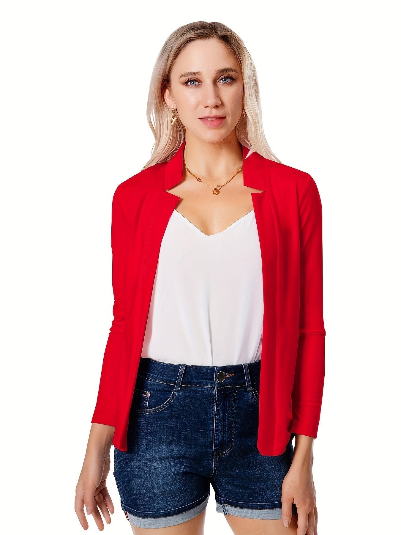 Women's Ponte Knit Open-Front Blazer